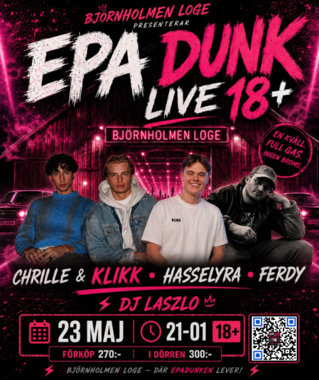 EPA DUNK LIVE på Björnholmen Loge 23 maj