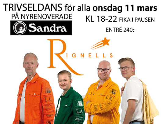 Trivseldans 11 mars till Rignells